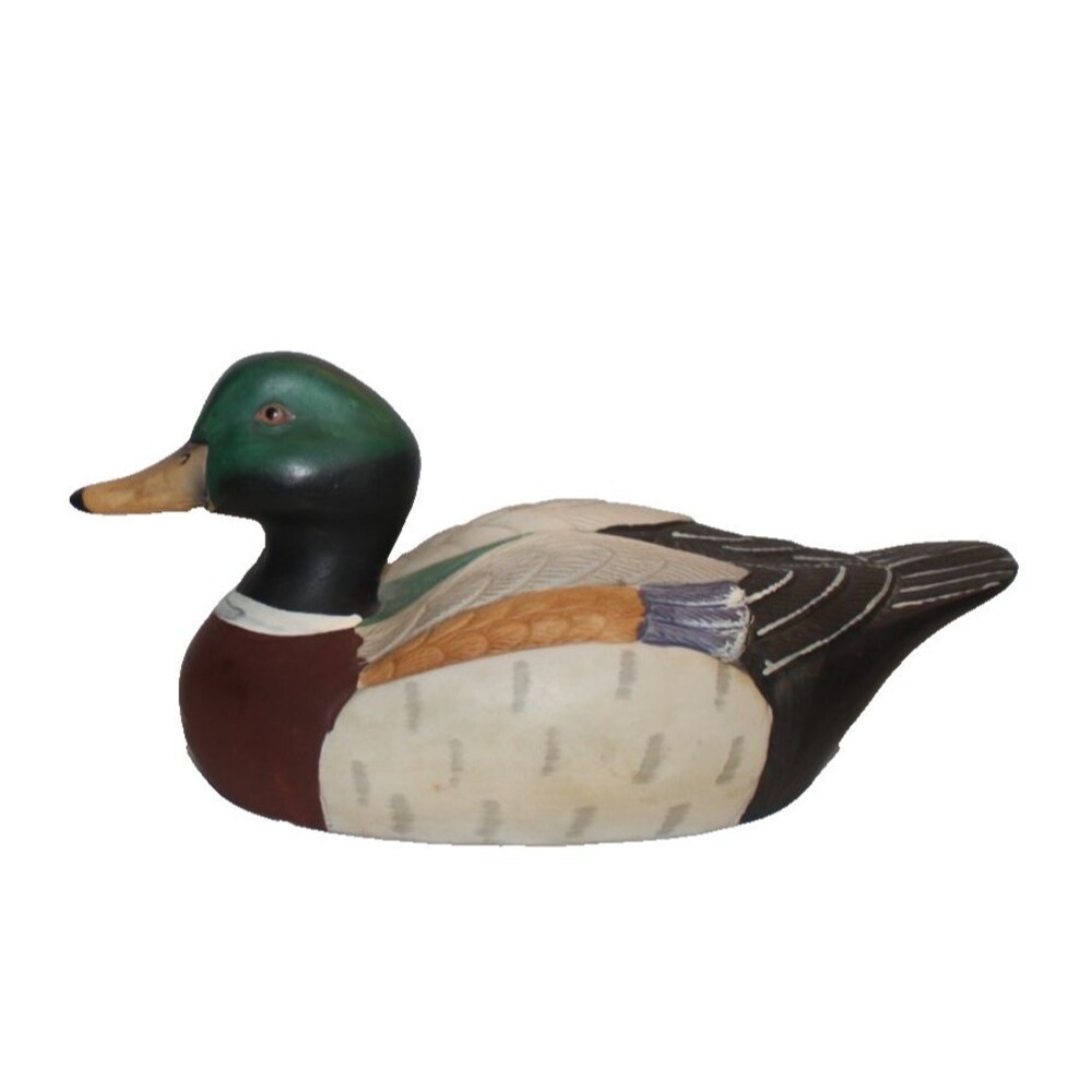 Royal Crown Porcelain Hand Painted Duck Mallard Figurine 12" X 5" X6"